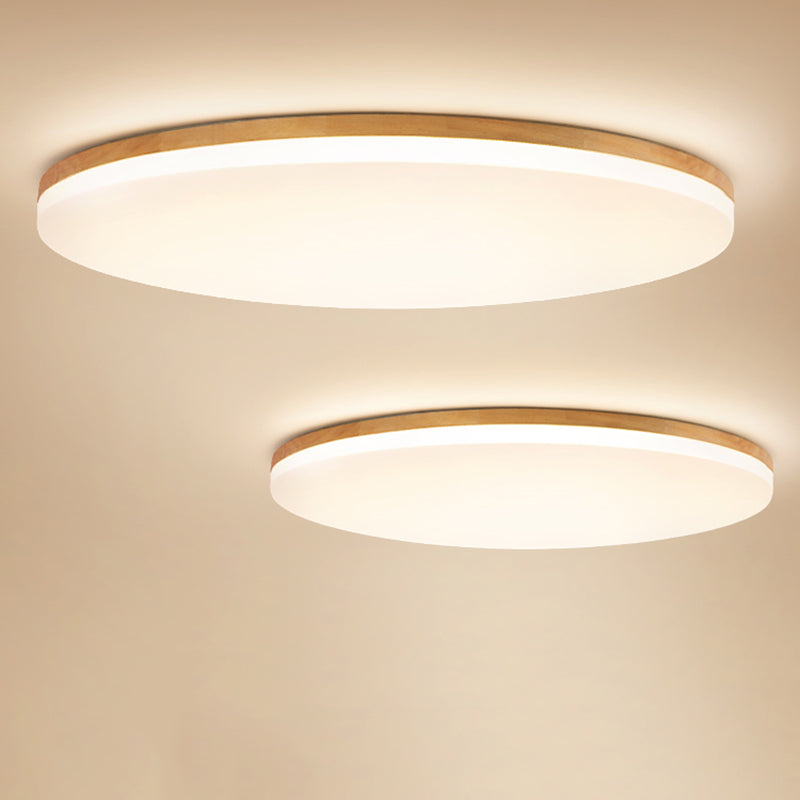 Minimalistische LED-inbouwcirkellamp Houten inbouwplafondlamp voor slaapkamer