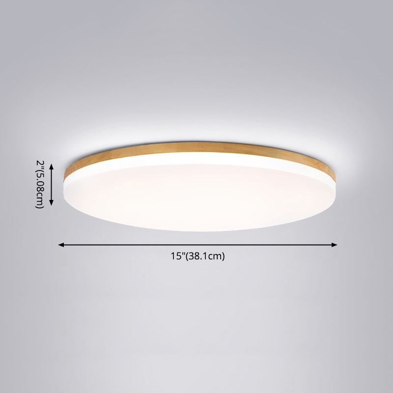 Minimalistische LED-inbouwcirkellamp Houten inbouwplafondlamp voor slaapkamer