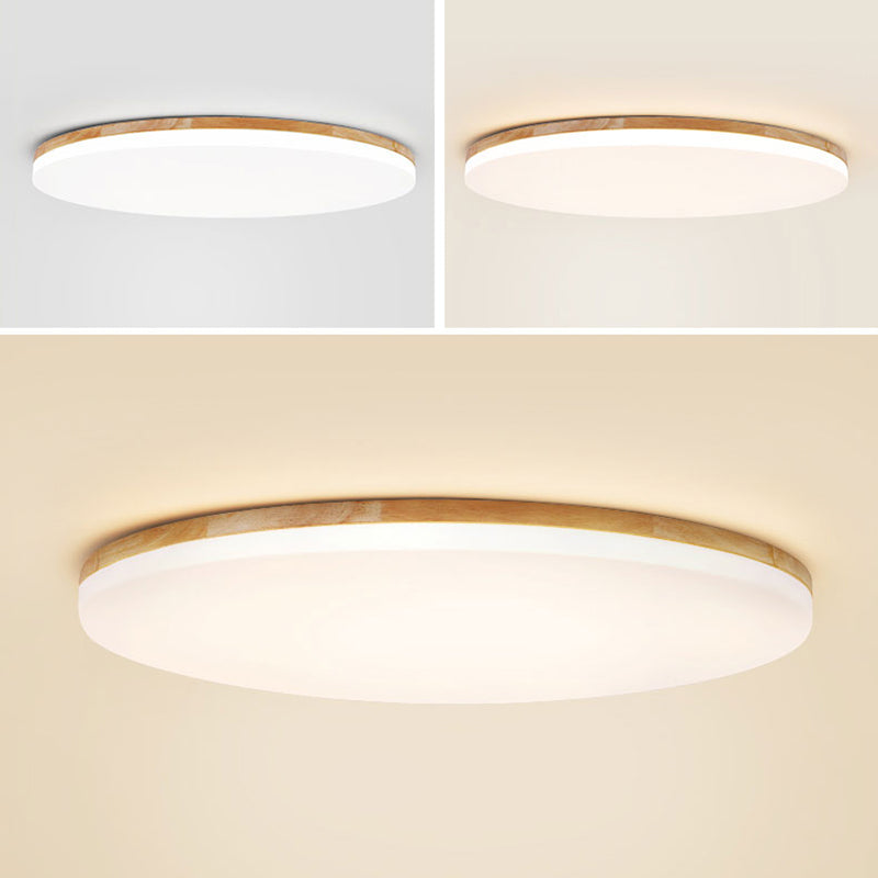 Minimalistische LED-inbouwcirkellamp Houten inbouwplafondlamp voor slaapkamer