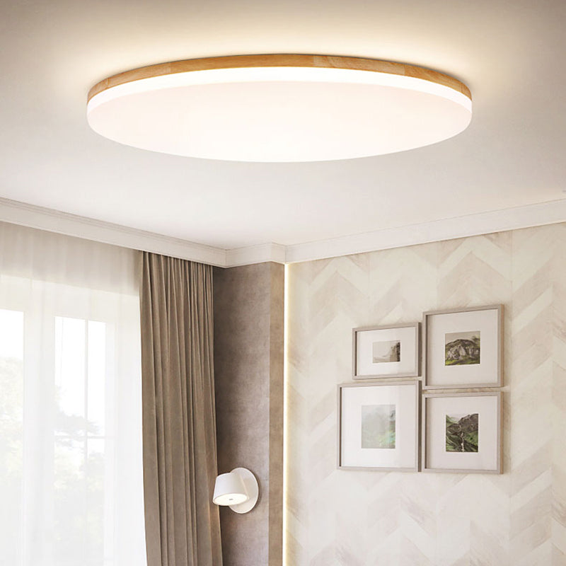 Minimalistische LED-inbouwcirkellamp Houten inbouwplafondlamp voor slaapkamer