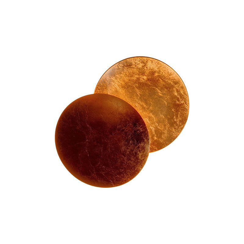 Metal LED Rotatable Wall Sconce in Modern Creative Style Gold Foil Circular Wall Lamp for Bedroom