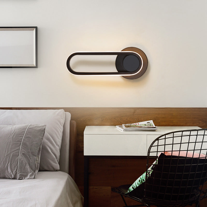 Oblong LED Rotatable Wall Lamp in Modern Creative Style Wrought Iron Wall Sconce with Silicone Shade