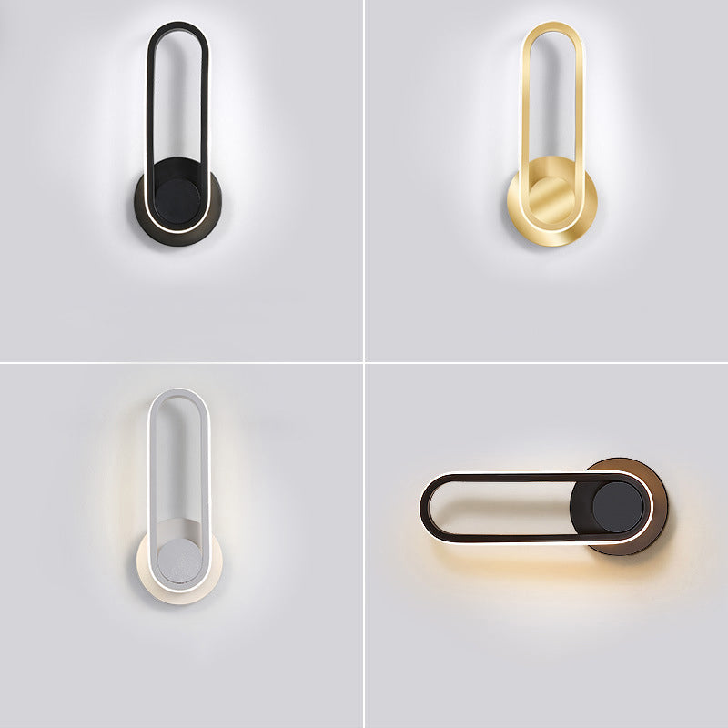 Oblong LED Rotatable Wall Lamp in Modern Creative Style Wrought Iron Wall Sconce with Silicone Shade