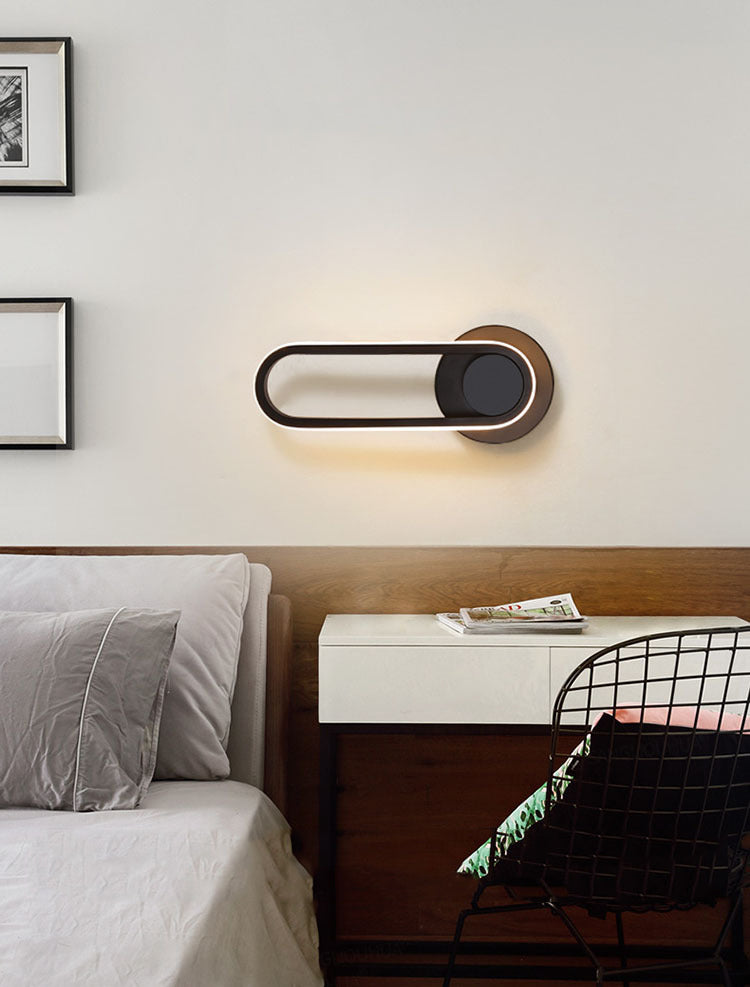 Oblong LED Rotatable Wall Lamp in Modern Creative Style Wrought Iron Wall Sconce with Silicone Shade