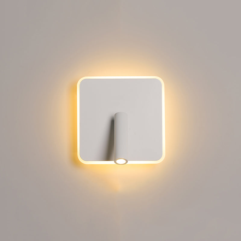 Aluminium Geometric LED Wall Lamp in Modern Concise Style Wrought Iron Reading Wall Sconce with Acrylic Shade