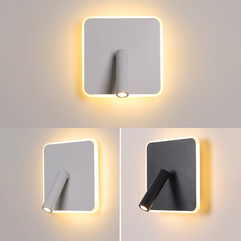 Aluminium Geometric LED Wall Lamp in Modern Concise Style Wrought Iron Reading Wall Sconce with Acrylic Shade