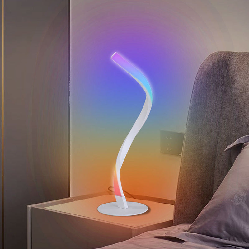 Ribbon Shaped Bedside Night Lamp Metal Decorative LED Table Light for Living Room