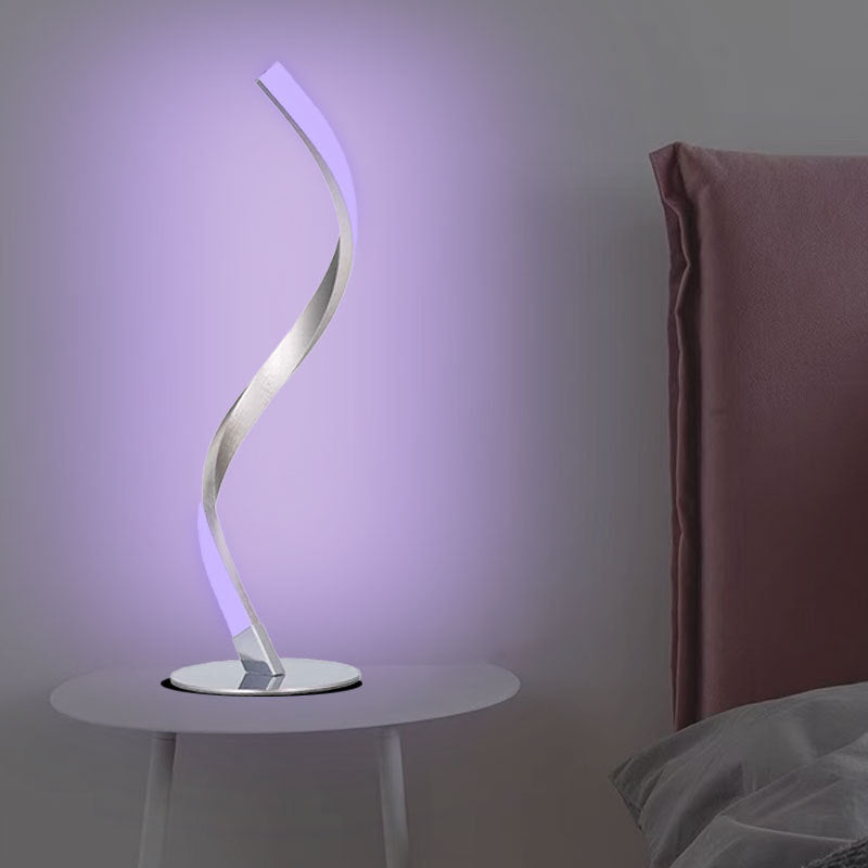 Ribbon Shaped Bedside Night Lamp Metal Decorative LED Table Light for Living Room