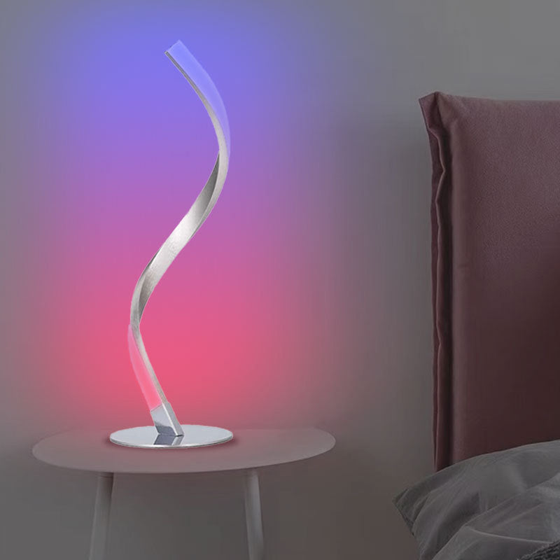 Ribbon Shaped Bedside Night Lamp Metal Decorative LED Table Light for Living Room