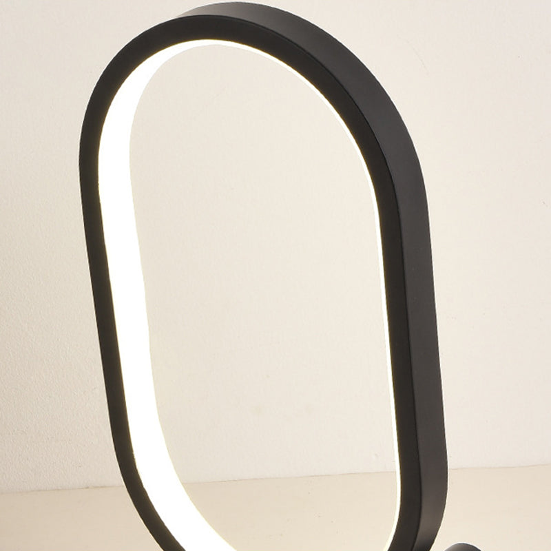 Oval Nightstand Light Simplicity Acrylic Bedside LED Table Light with USB Charging Cord