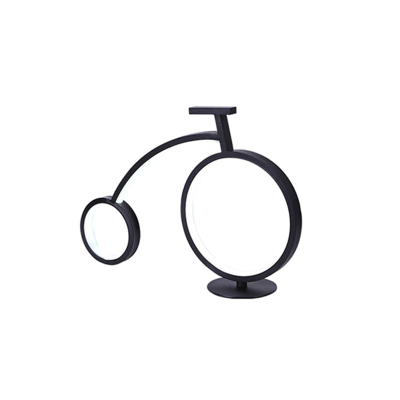 Novelty Bike Shaped Nightstand Lamp Minimalist Metal Bedside LED Table Light