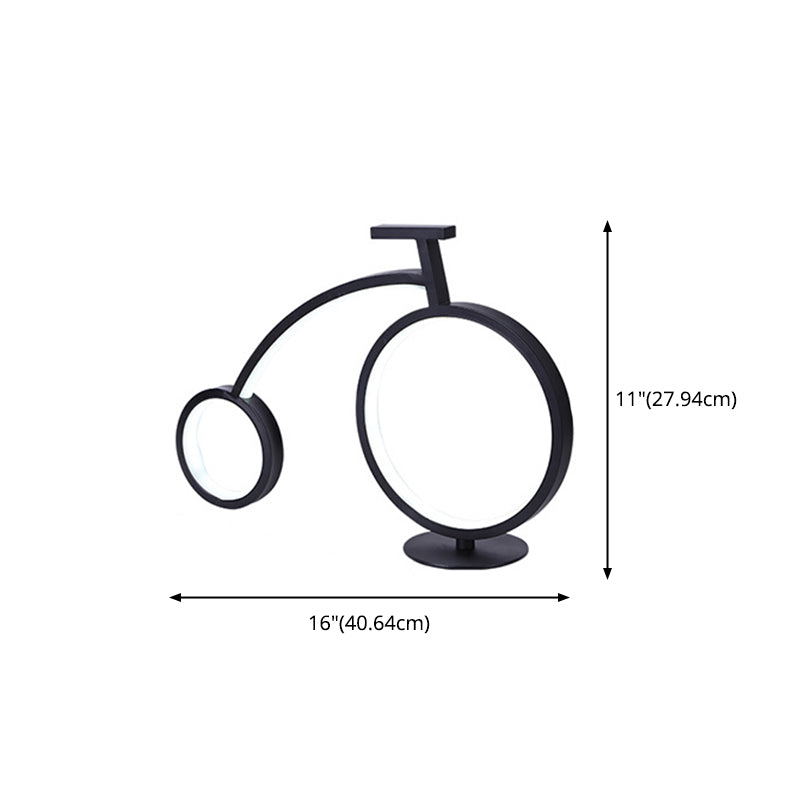Novelty Bike Shaped Nightstand Lamp Minimalist Metal Bedside LED Table Light