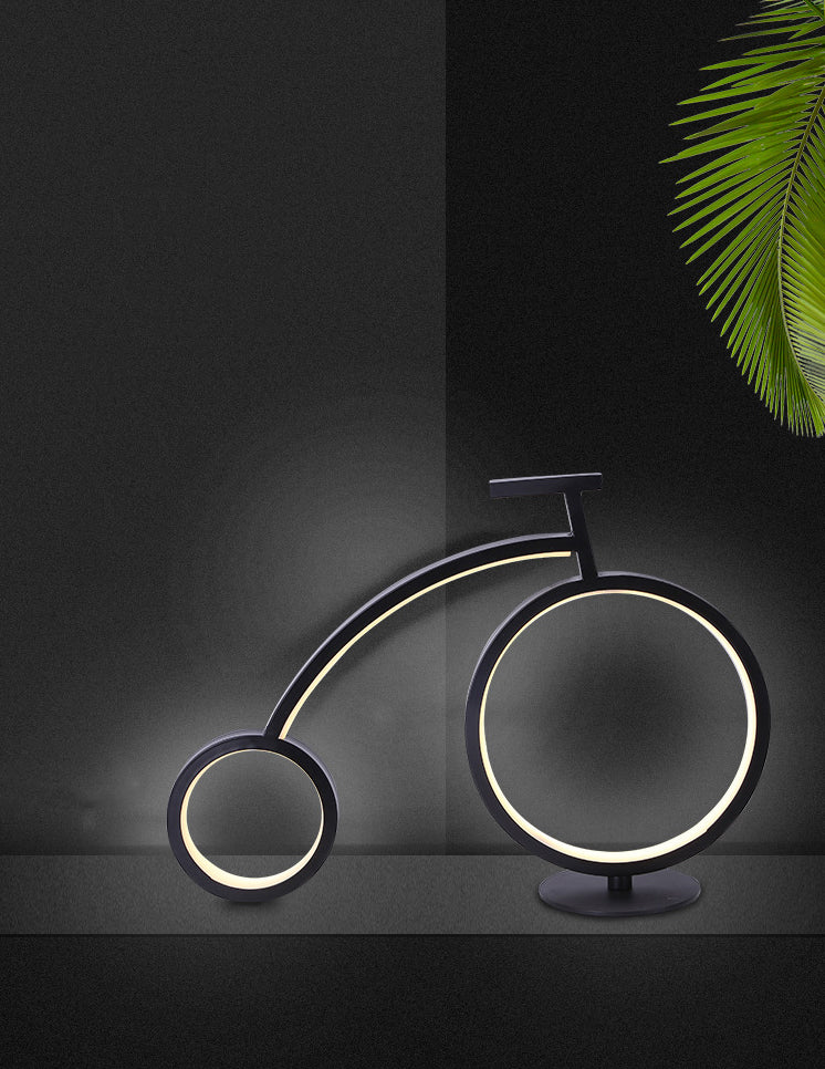 Novelty Bike Shaped Nightstand Lamp Minimalist Metal Bedside LED Table Light