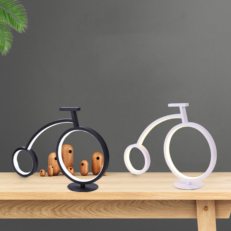 Novelty Bike Shaped Nightstand Lamp Minimalist Metal Bedside LED Table Light