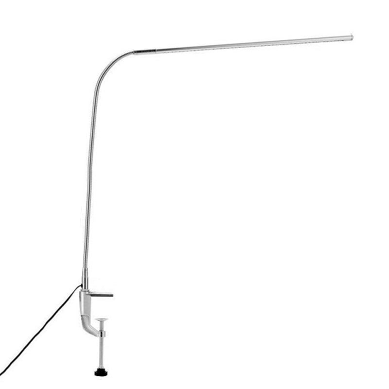 Lámpara de tarea de metal lineal ajustable Luz de escritorio de plata moderna con abrazadera para la sala de estudio