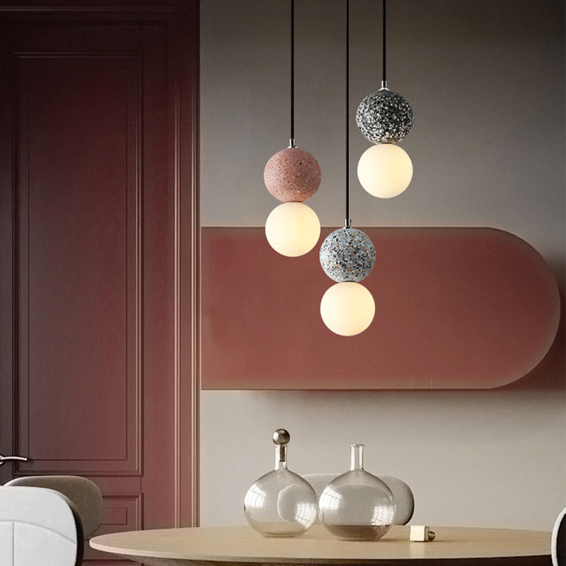 Zementkugelförmiger Anhänger Light Kit Nordic Style Suspension Anhänger Licht für Schlafzimmer