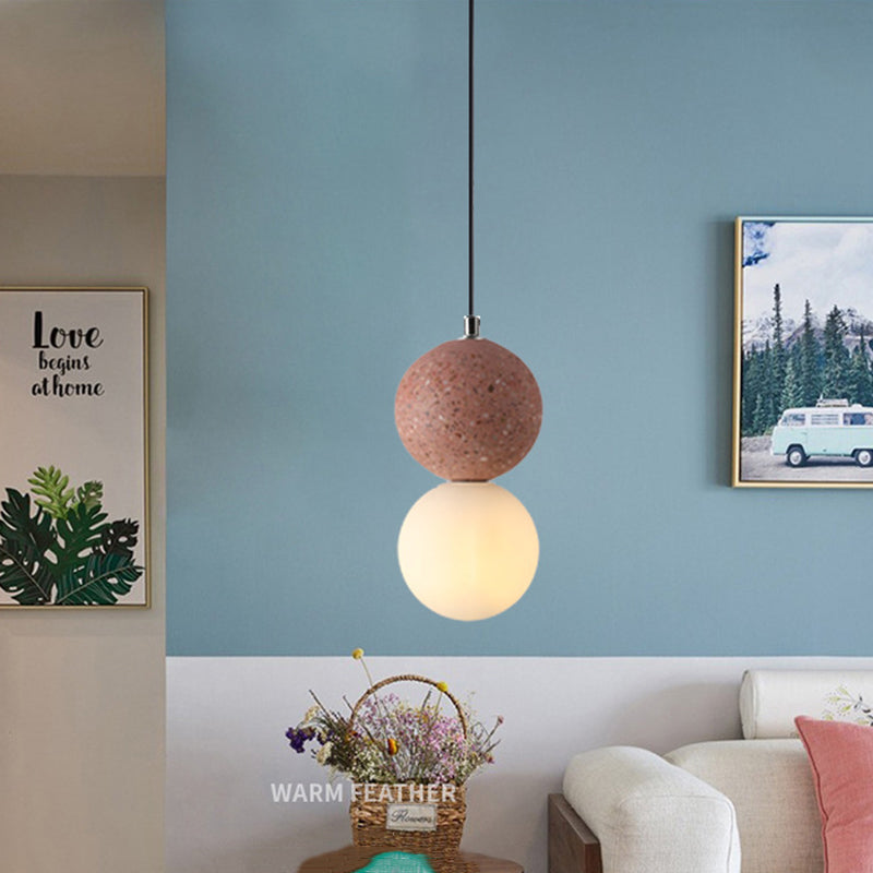 Zementkugelförmiger Anhänger Light Kit Nordic Style Suspension Anhänger Licht für Schlafzimmer