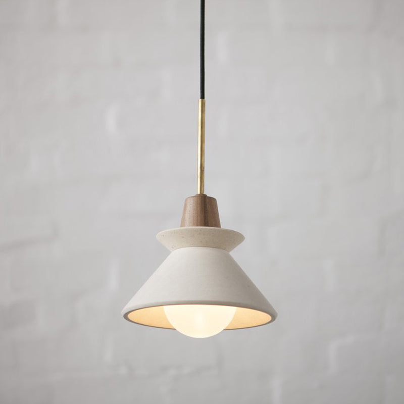 White Cone Pendant Lighting Fixture Nordic Style Cement Suspension Pendant Light