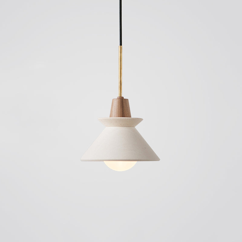 White Cone Pendant Lighting Fixture Nordic Style Cement Suspension Pendant Light