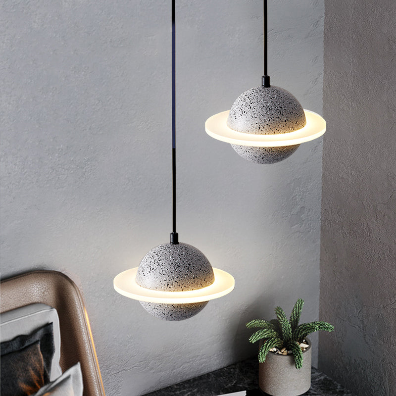 Global Stone Suspension Pendant Light Noordse stijl LED Pendant Light Kit voor slaapkamer