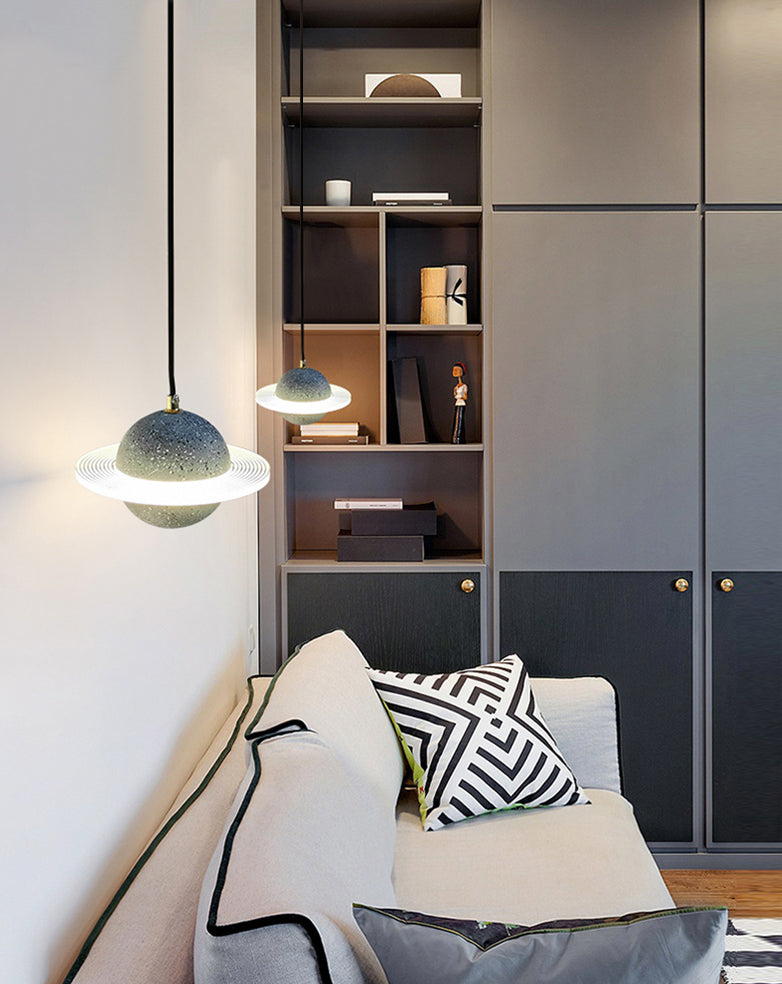 Global Stone Suspension Pendant Light Noordse stijl LED Pendant Light Kit voor slaapkamer