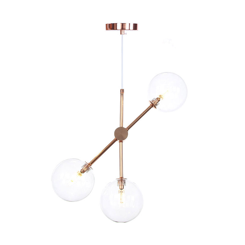 Sferische woonkamer hangende kroonluchter rookgrijs/wit/helder glas 3/5 lichten minimalistische hanglamp