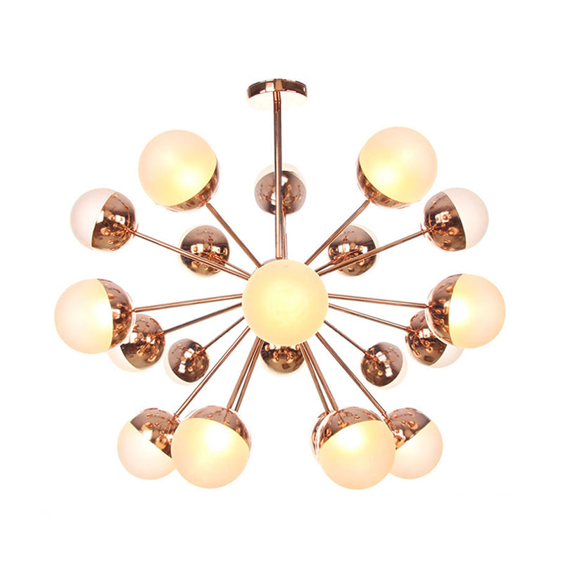 Semi-encastré Globe pour salle à manger, verre blanc/transparent/gris fumée, 9/12/15 lumières, luminaire semi-encastré contemporain en cuivre/chrome/or