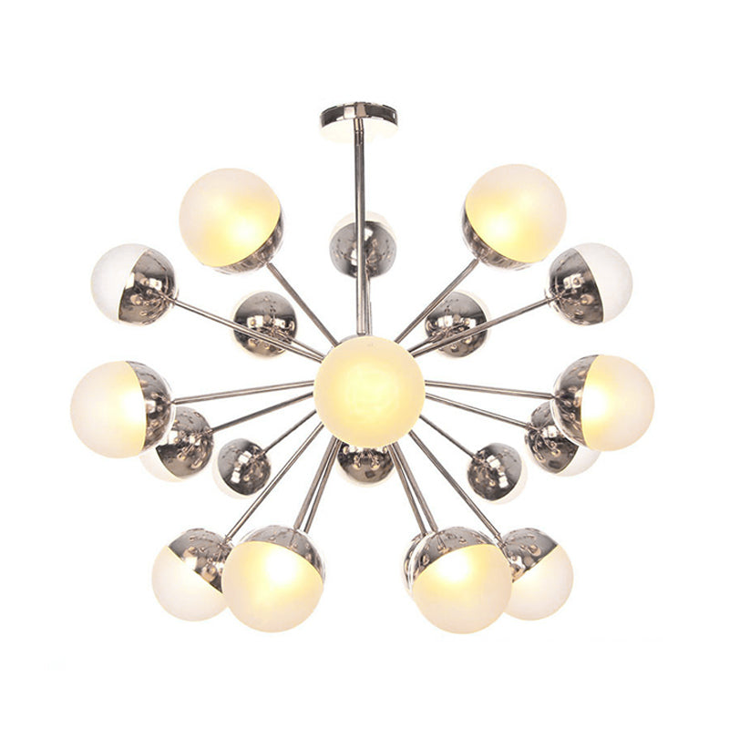 Semi-encastré Globe pour salle à manger, verre blanc/transparent/gris fumée, 9/12/15 lumières, luminaire semi-encastré contemporain en cuivre/chrome/or