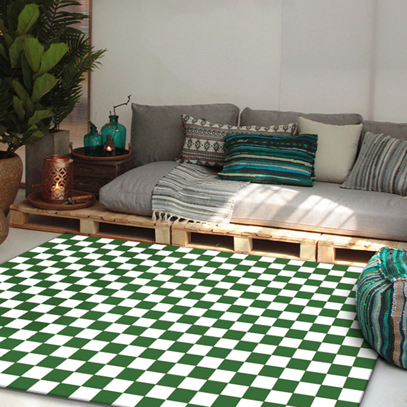 Solid Color Modern Area Carpet Polyester Gingham Indoor Rug Anti-Slip Backing Carpet for Living Room