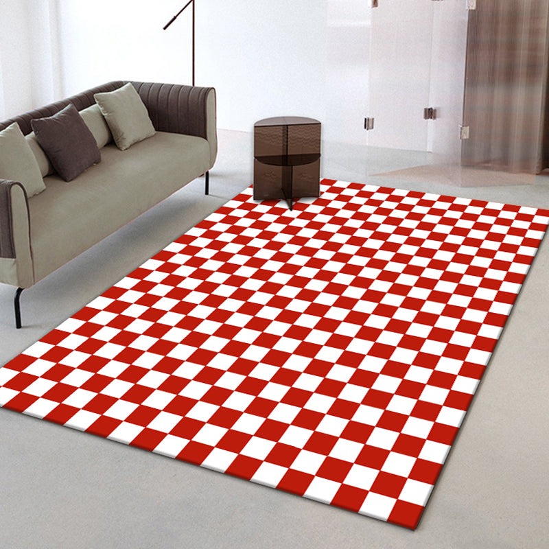 Solid Color Modern Area Carpet Polyester Gingham Indoor Rug Anti-Slip Backing Carpet for Living Room