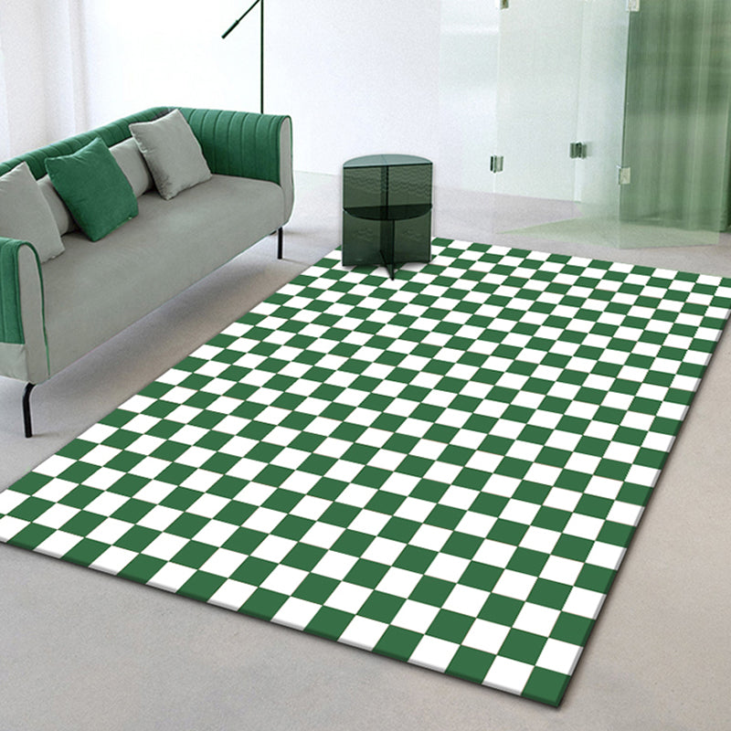 Solid Color Modern Area Carpet Polyester Gingham Indoor Rug Anti-Slip Backing Carpet for Living Room