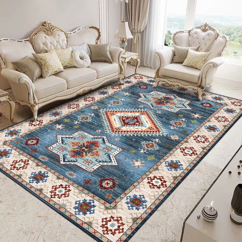 Tapis d'intérieur rétro multicolore Polyester Symmét Imprimer un tapis d'intérieur facile à soins faciles pour le salon
