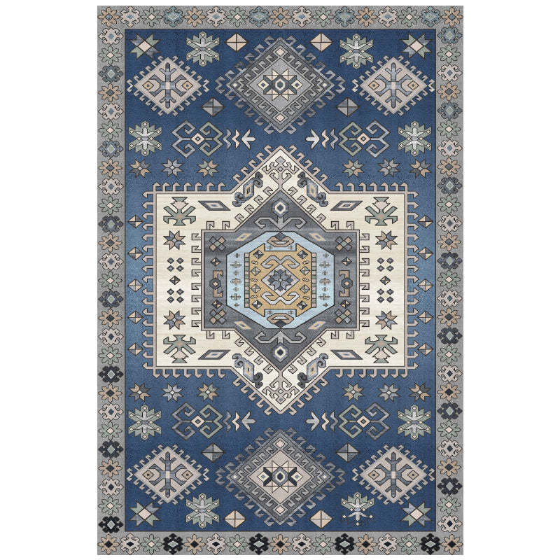 Tapis d'intérieur rétro multicolore Polyester Symmét Imprimer un tapis d'intérieur facile à soins faciles pour le salon