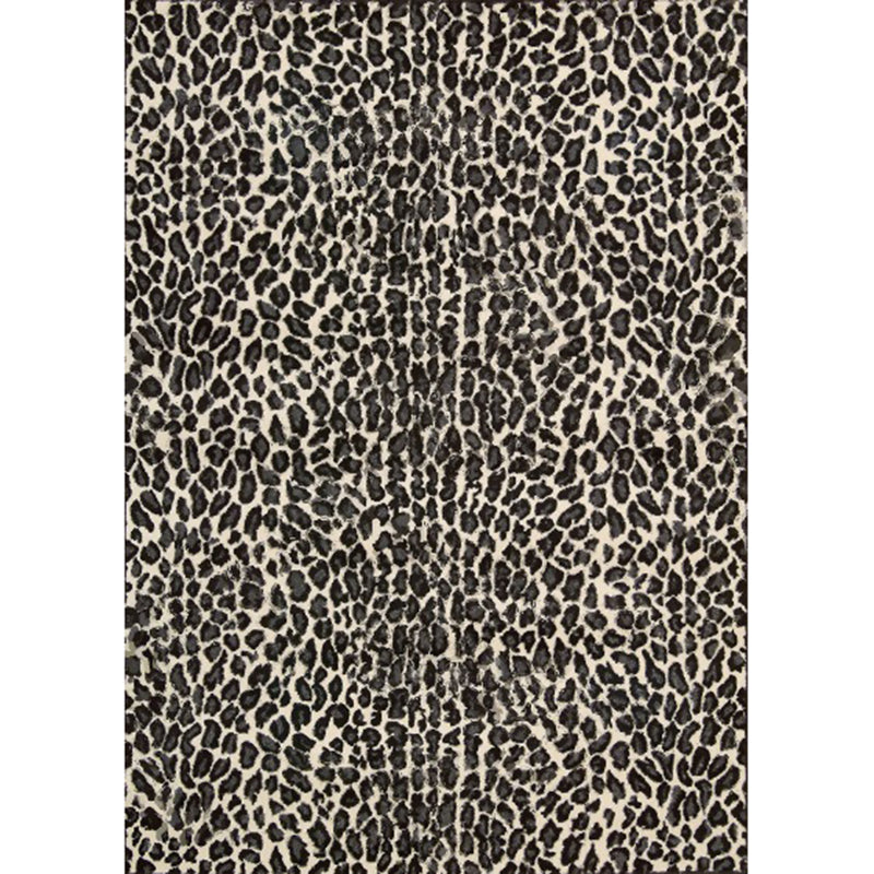 Brown Funky Indoor Rug Simple Leopard Printed Carpet Polyester Washable Area Rug for Living Room