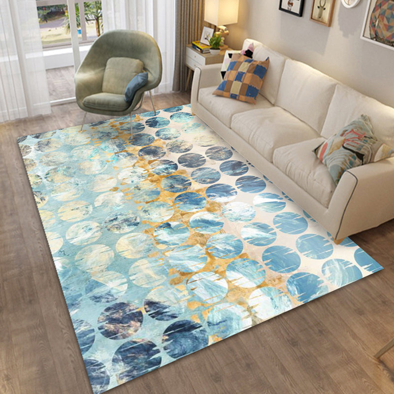Funky Abstract Art Rug Contemporary Soft Polypropylene Rug Non-Slip Backing Carpet for Living Room