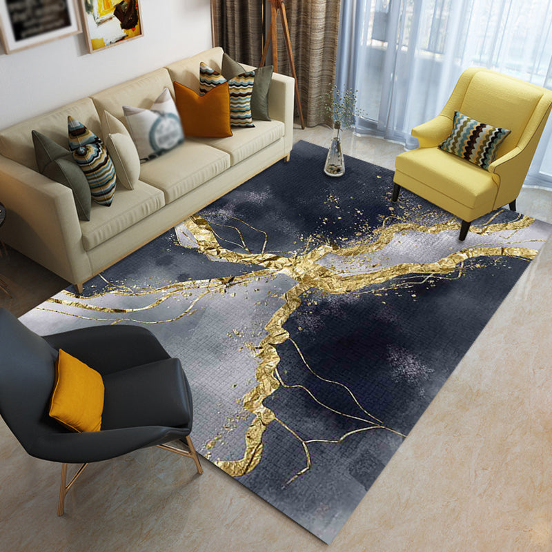 Tapis artistique de couleur foncée Creative Area Area Tapis tapis résistant aux taches pour la décoration de la maison