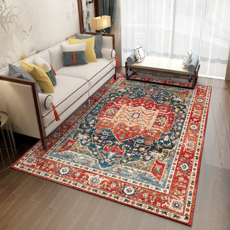 Rote Tonnostalgie Area Teppich Polyester Speerspitzenabdruck Indoor Teppich Easy Care Teppich für Wohnzimmer