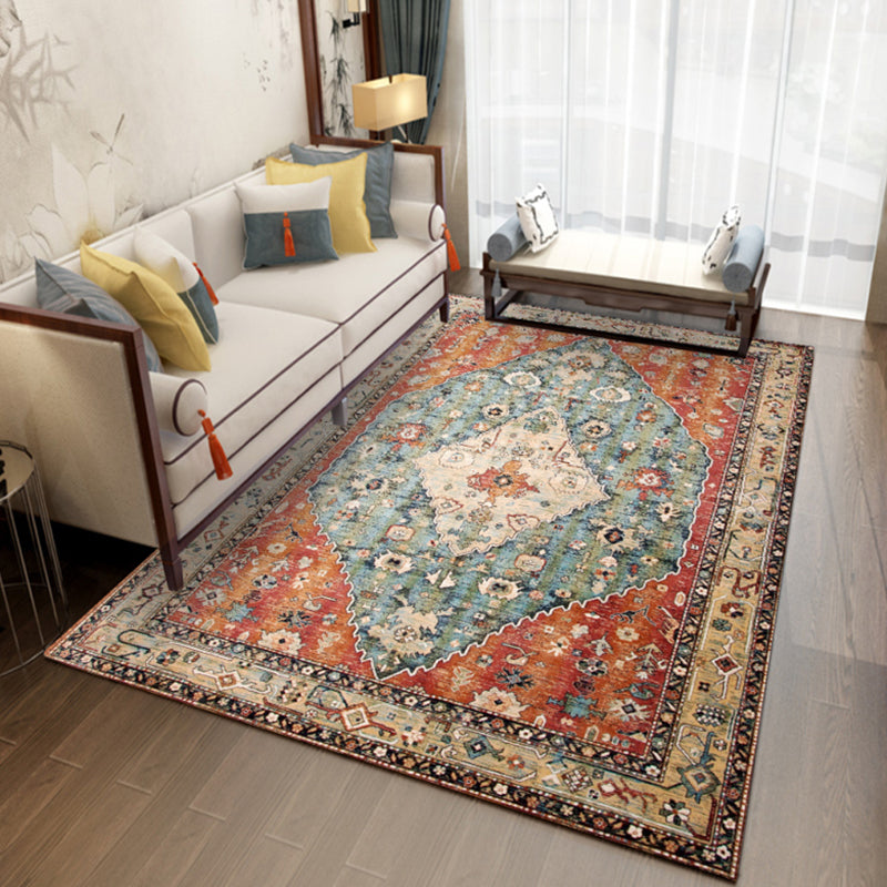 Rote Tonnostalgie Area Teppich Polyester Speerspitzenabdruck Indoor Teppich Easy Care Teppich für Wohnzimmer