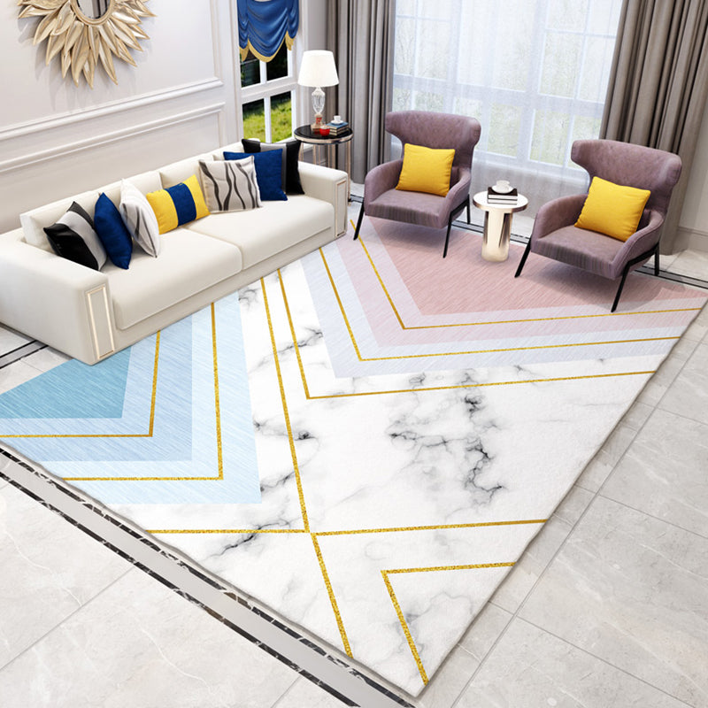 Casual Marble Print Rug Contemporary Simplicity Area Rug Polypropylene Washable Rug for Living Room