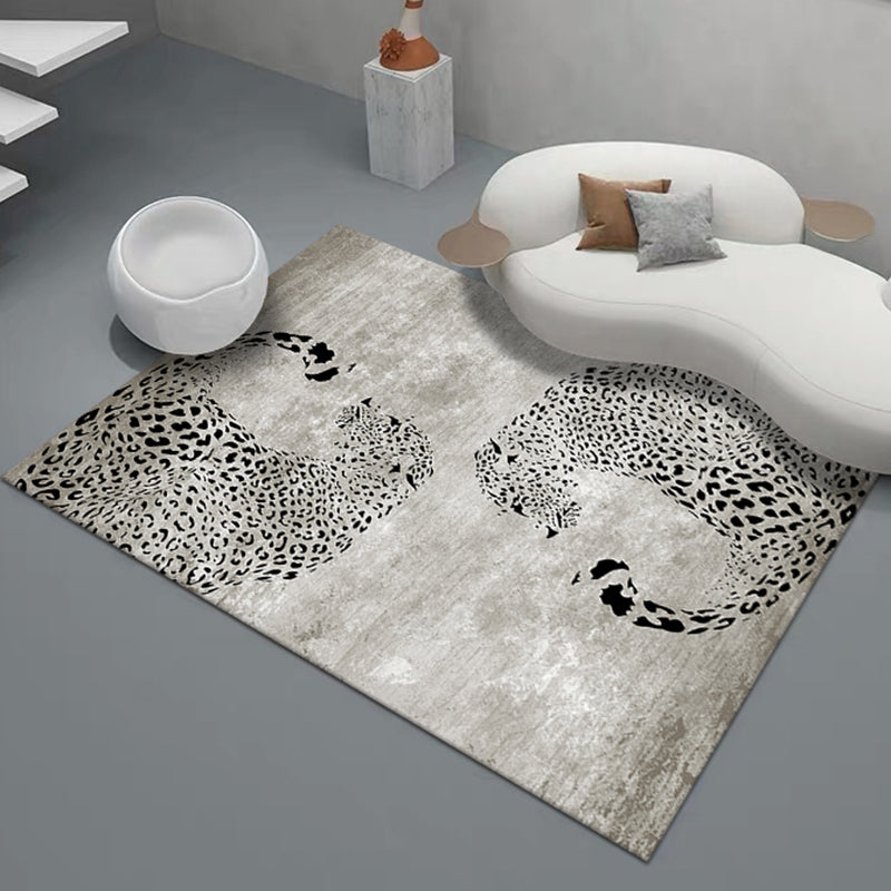 Funky Leopard Pattern Area Rug Modern Individuality Carpet Non-Slip Backing Rug for Home Decoration