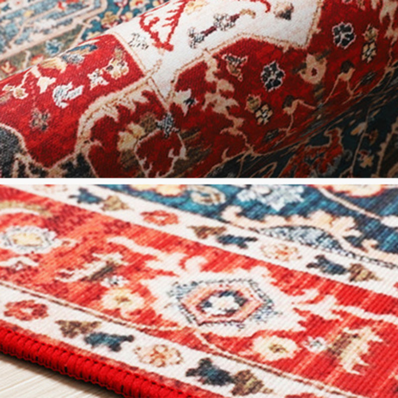Wunderschöner, mit Blumenmuster bedruckter, mehrfarbiger, zeitgenössischer Teppich mit rutschfester Rückseite für die Inneneinrichtung