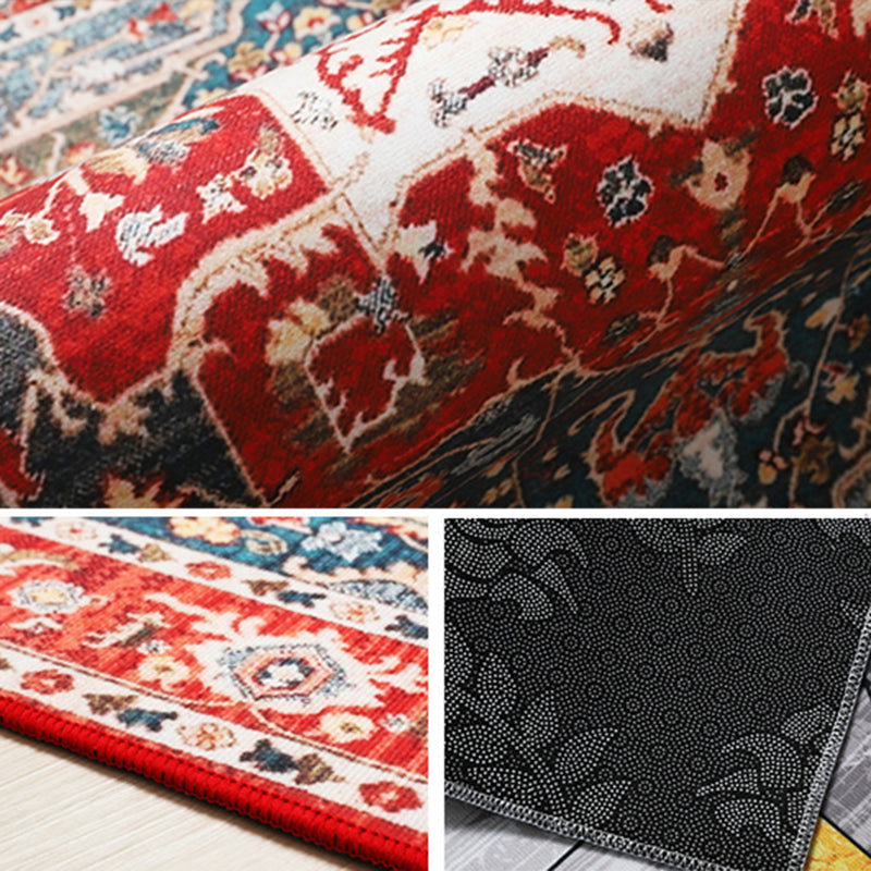 Wunderschöner, mit Blumenmuster bedruckter, mehrfarbiger, zeitgenössischer Teppich mit rutschfester Rückseite für die Inneneinrichtung