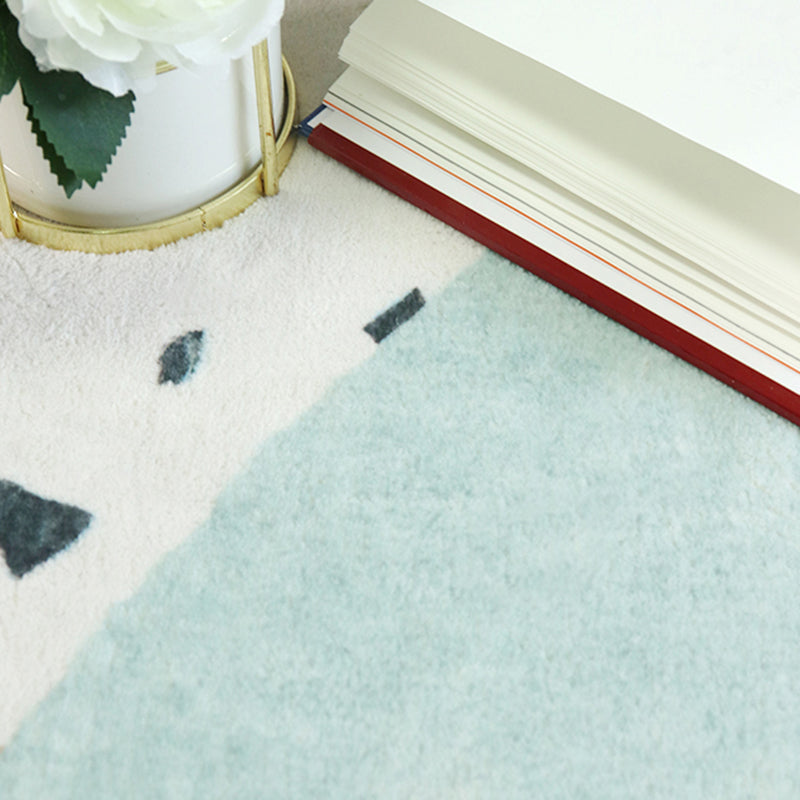 Multicolor Simple Rug Polyester Checkered Print Area Rug Anti-Slip Backing Carpet for Living Room