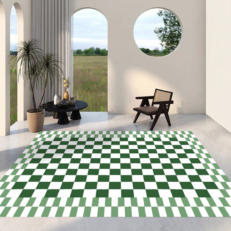 Solid Color Nordic Rug Polyester Buffalo Check Pattern Area Rug Easy Care Carpet for Living Room