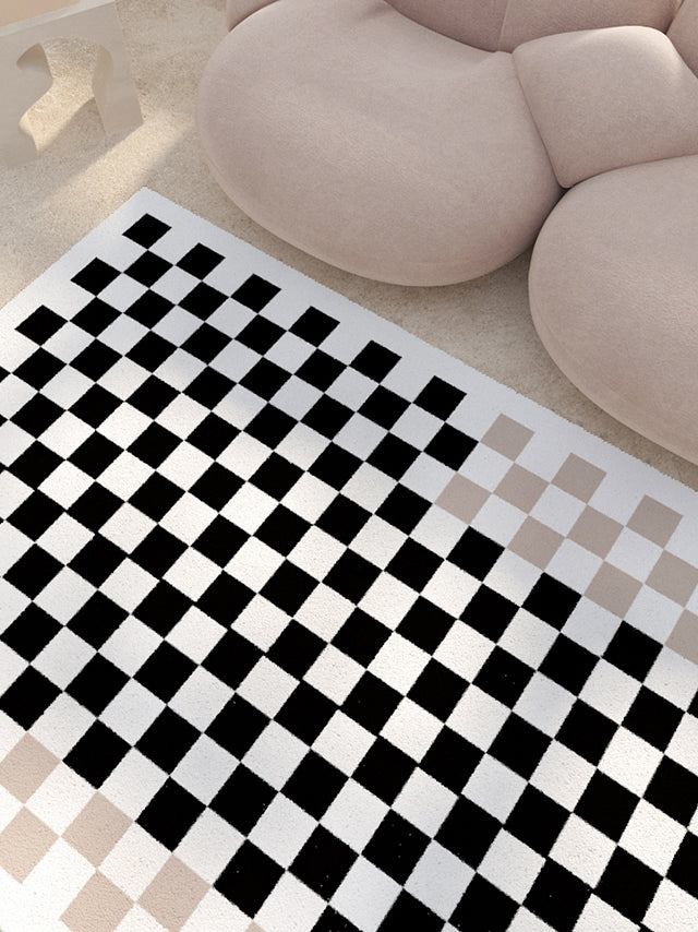 Tapis de motif en bois moderne de couleur unie simple du tapis de motif en vile