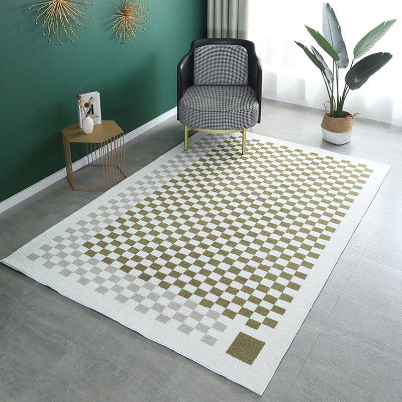 Mehrfarbiger Teppich mit Schottenmuster, minimalistischer Polyester-Teppich, rutschfeste Rückseite, Innenteppich für Wohnzimmer