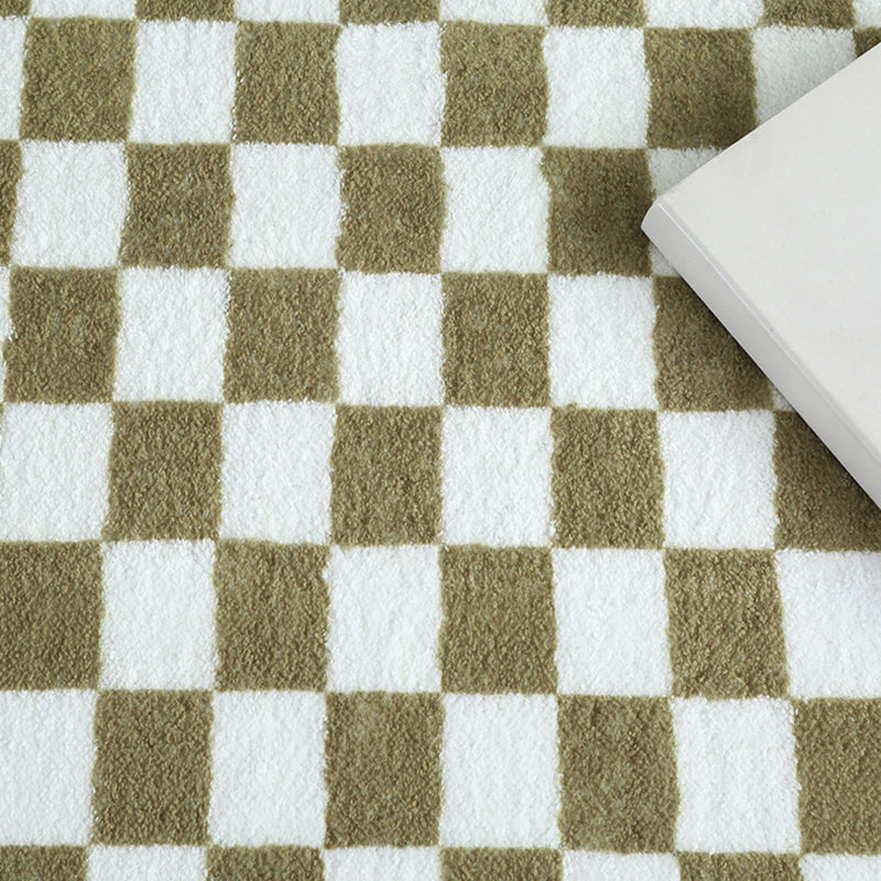 Mehrfarbiger Teppich mit Schottenmuster, minimalistischer Polyester-Teppich, rutschfeste Rückseite, Innenteppich für Wohnzimmer