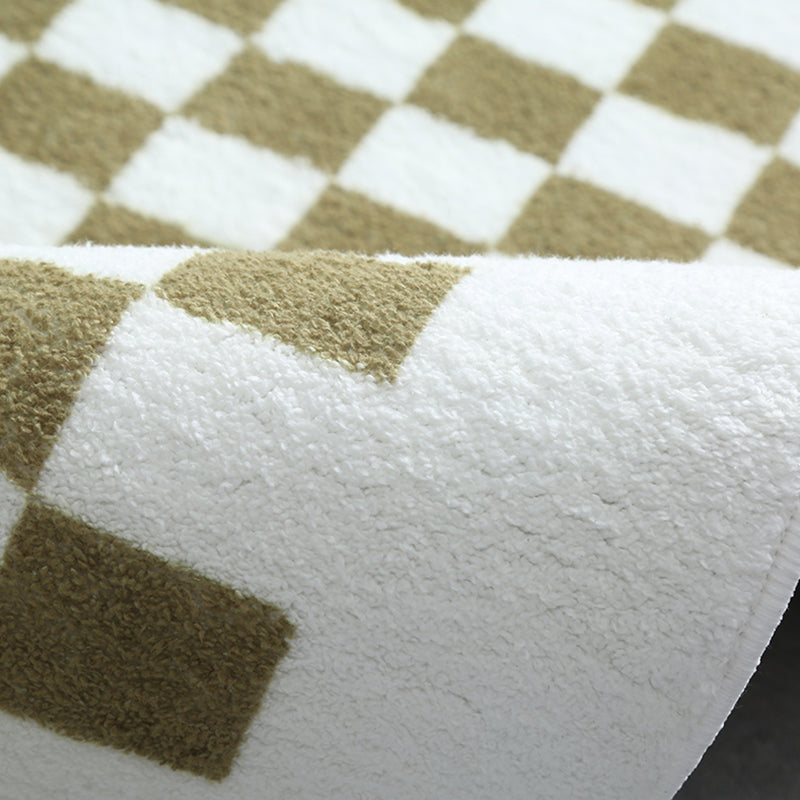 Multicolor Tartan Print Rug Polyester Minimalist Carpet Non-Slip Backing Indoor Rug for Living Room