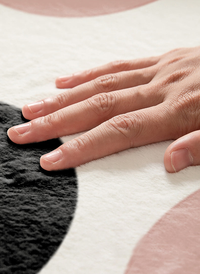 White Tone Relaxing Area Rug Polyester Buffalo Plaid Rug Non-Slip Backing Indoor Rug for Living Room