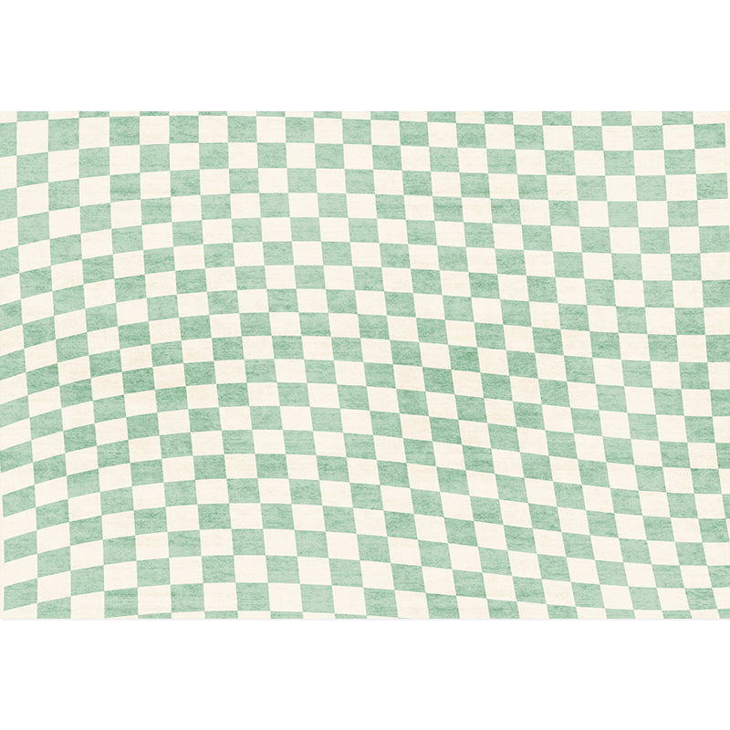 Minimalist Buffalo Plaid Rug Color Mixed Polyester Area Carpet Non-Slip Backing Rug for Living Room